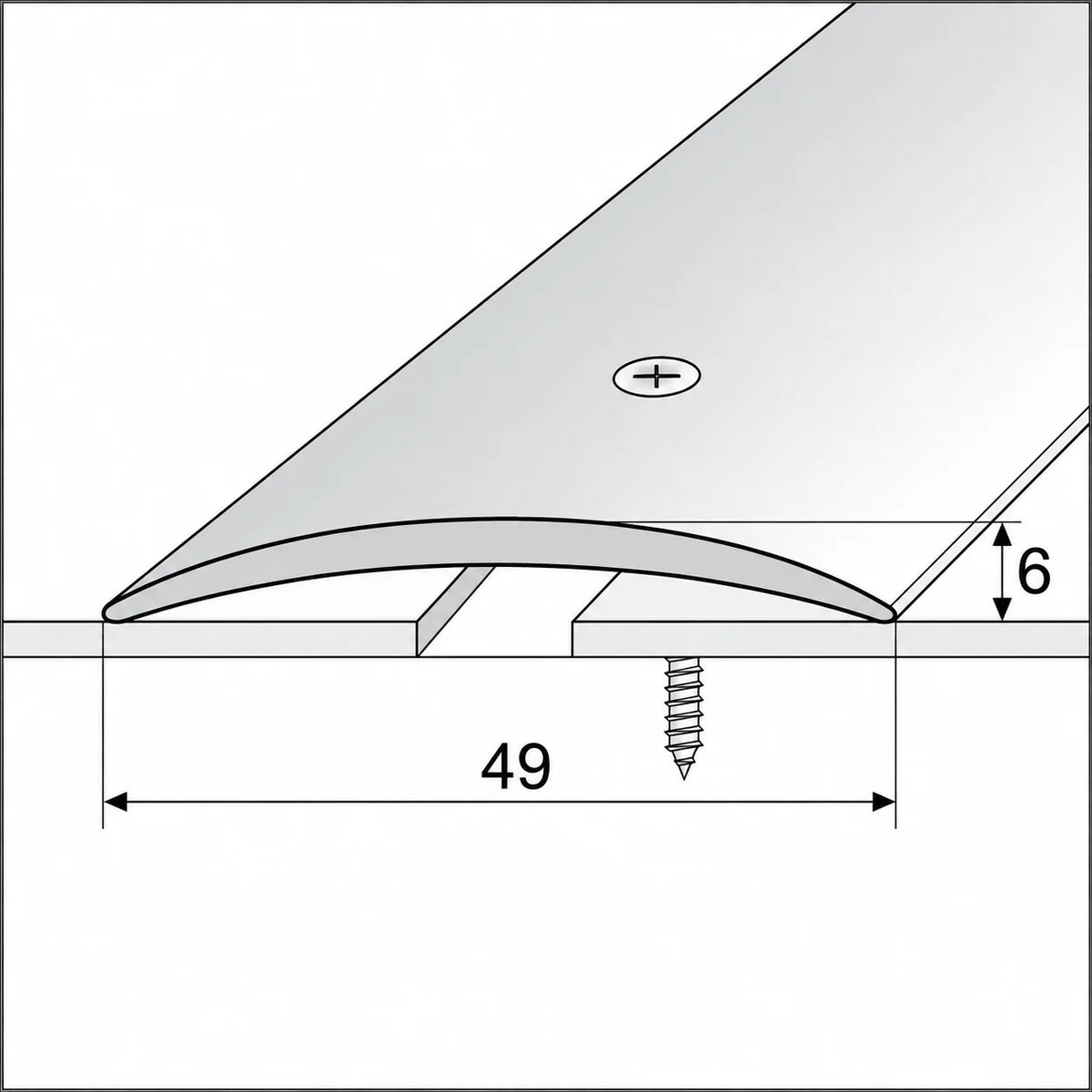 49mm Aluminium Floor Transition Threshold Strip Diagram