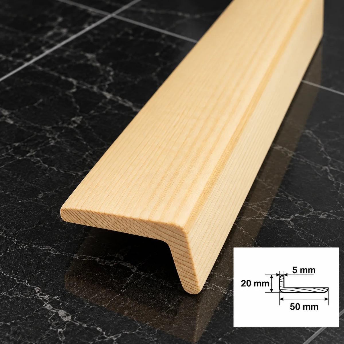 Pine Wood Corner Angle Trim 90° | Internal & External Edge Moulding In 50 X 20 MM