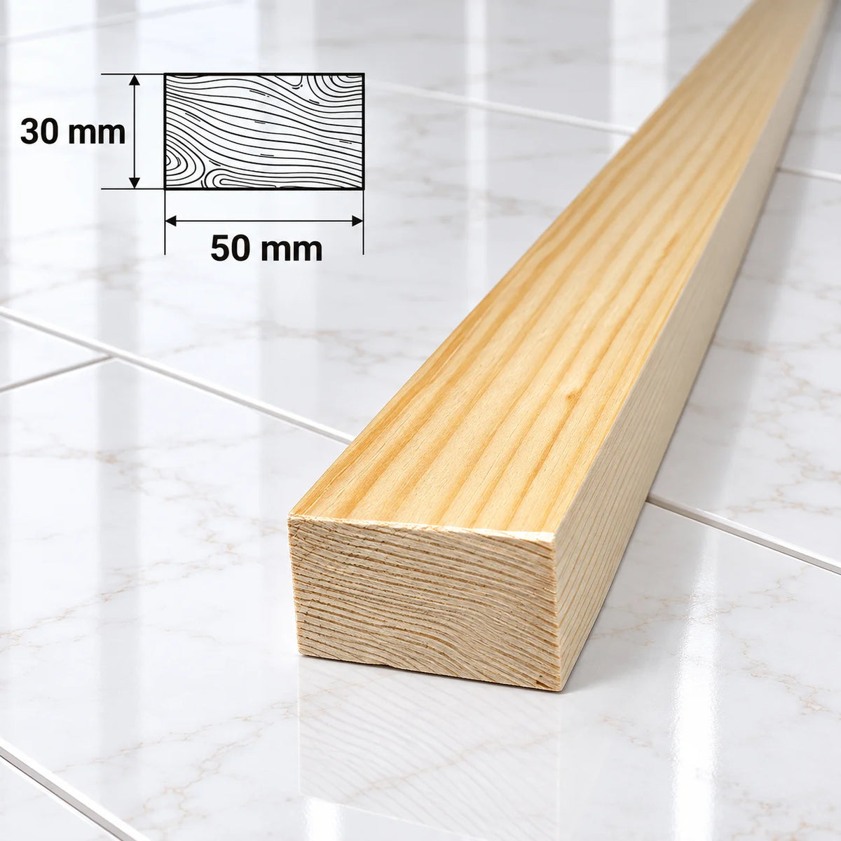Planed Timber Beams | Pine & Spruce PSE Wood Battens In 50 X 30 MM