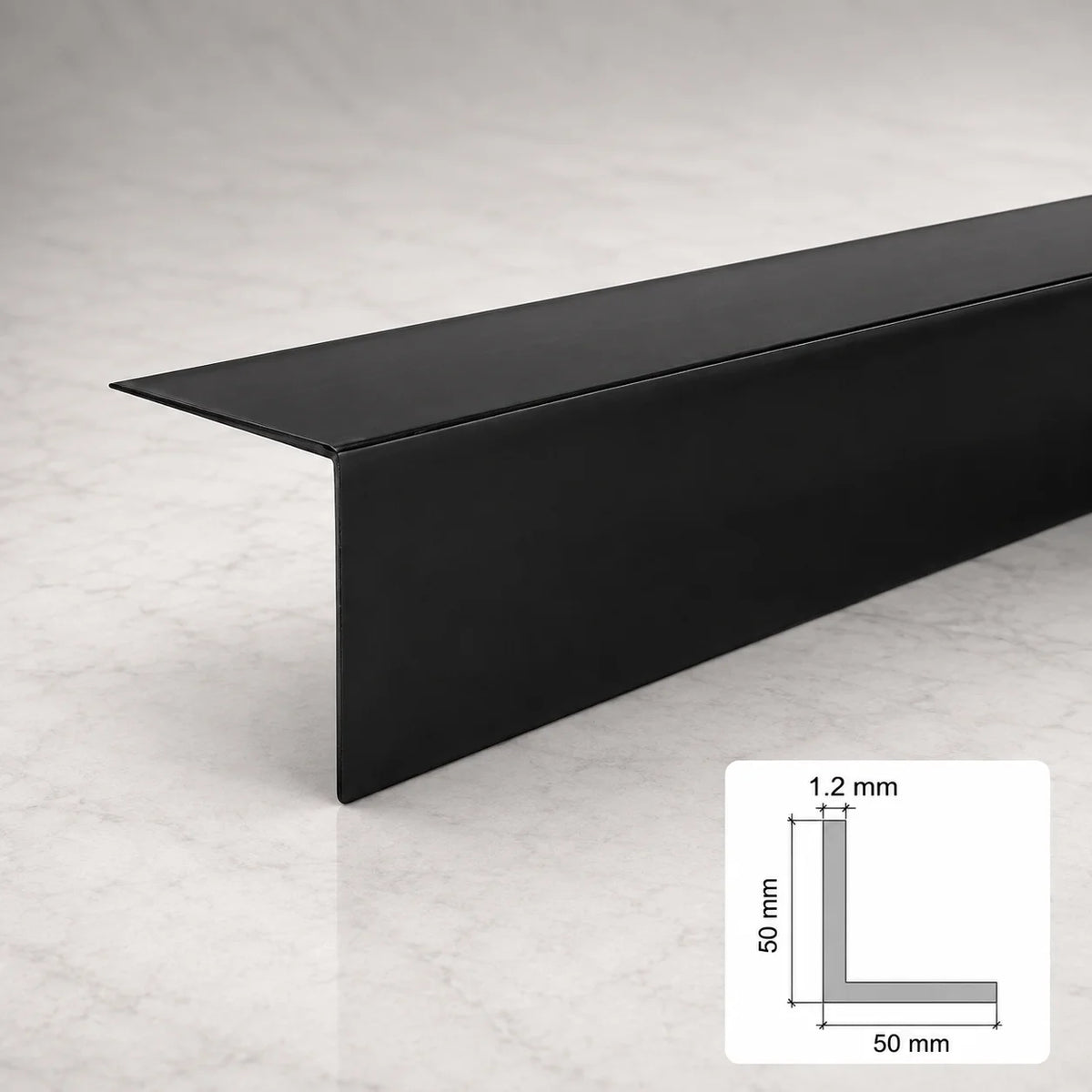 Equal & Unequal Edge Protector Black PVC Plastic Corner Angle Trim 90° In 50 X 50 MM