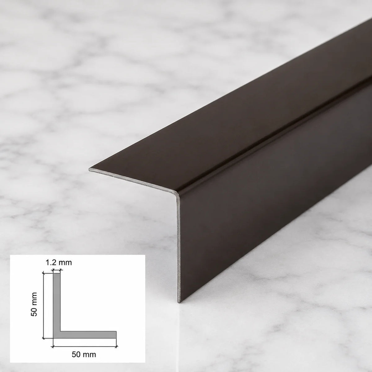 Edge Protector Brown PVC Plastic Corner Angle Trim 90° In 50 X 50 MM
