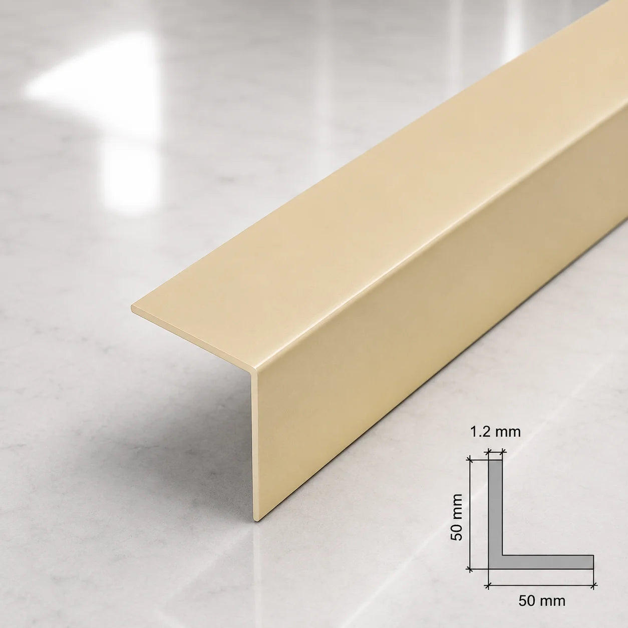 Edge Protector Ivory PVC Plastic Corner Angle Trim 90° In 50 X 50 MM