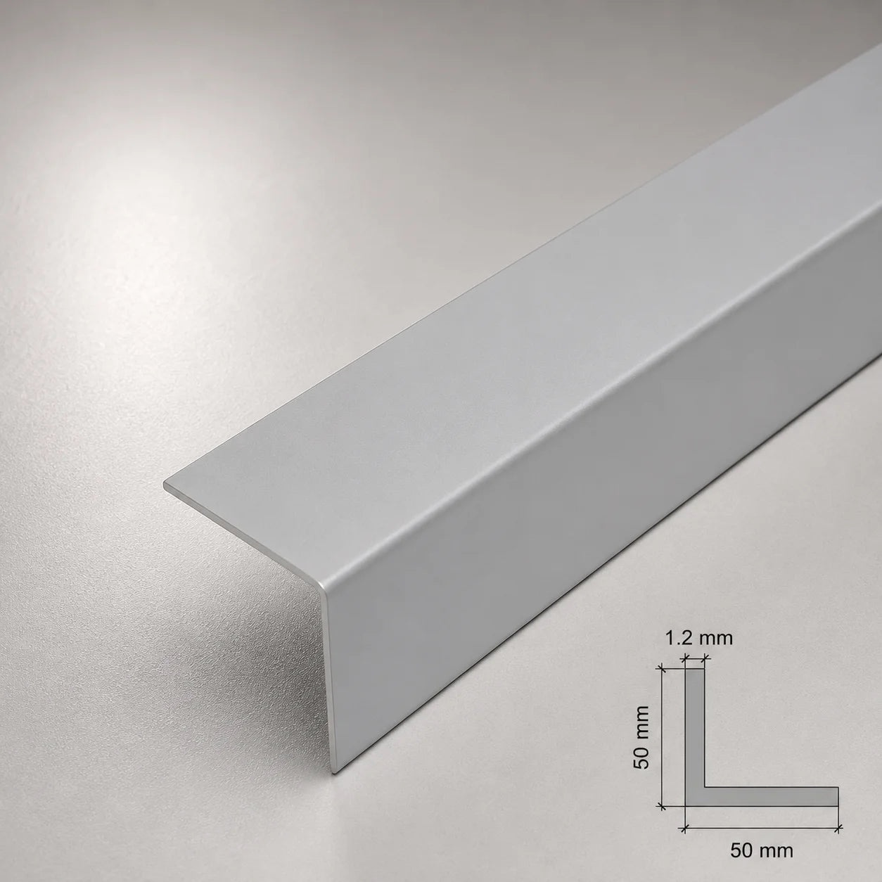Equal & Unequal Edge Protector Light Grey PVC Plastic Corner Angle Trim 90° In 50 X 50 MM