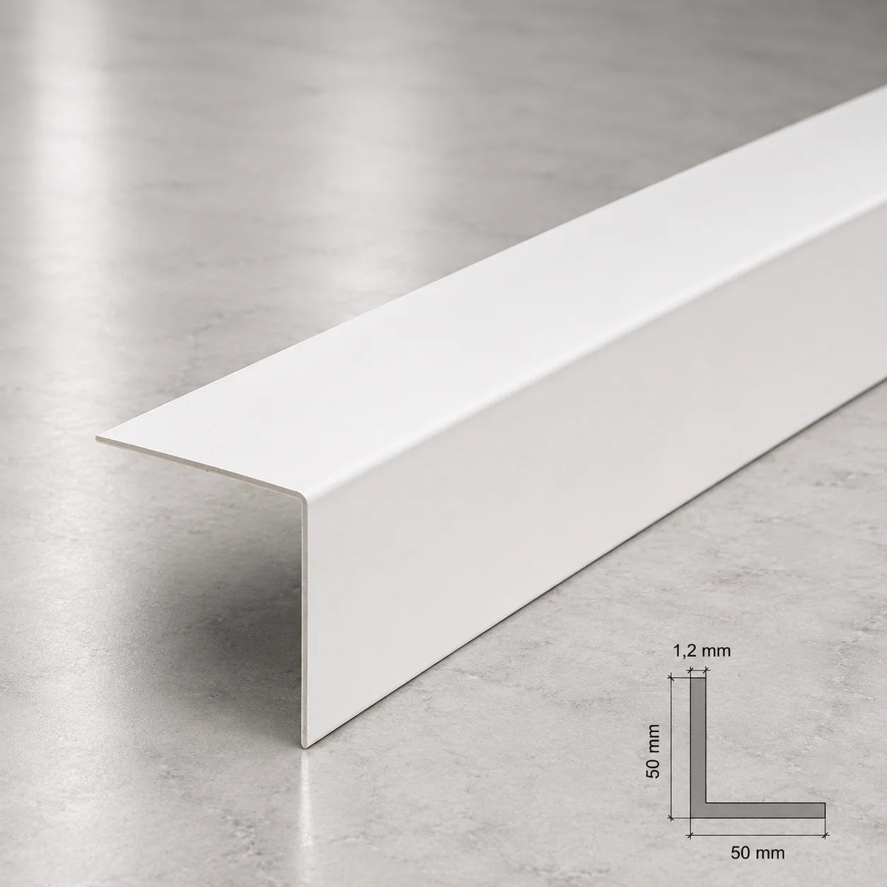 Equal & Unequal Edge Protector White PVC Plastic Corner Angle Trim 90° In 50 X 50 MM