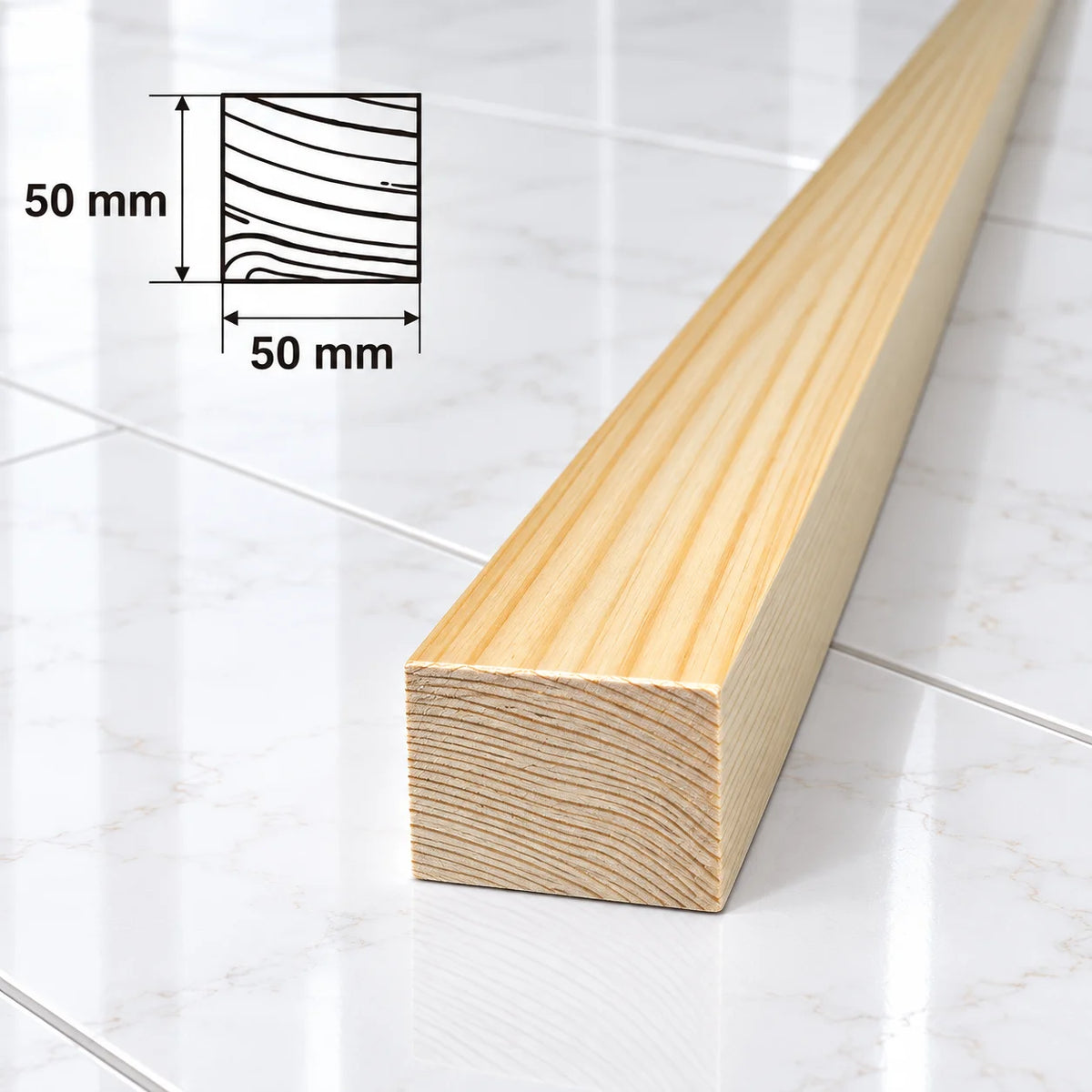 Planed Timber Beams | Pine & Spruce PSE Wood Battens In 50 X 50 MM