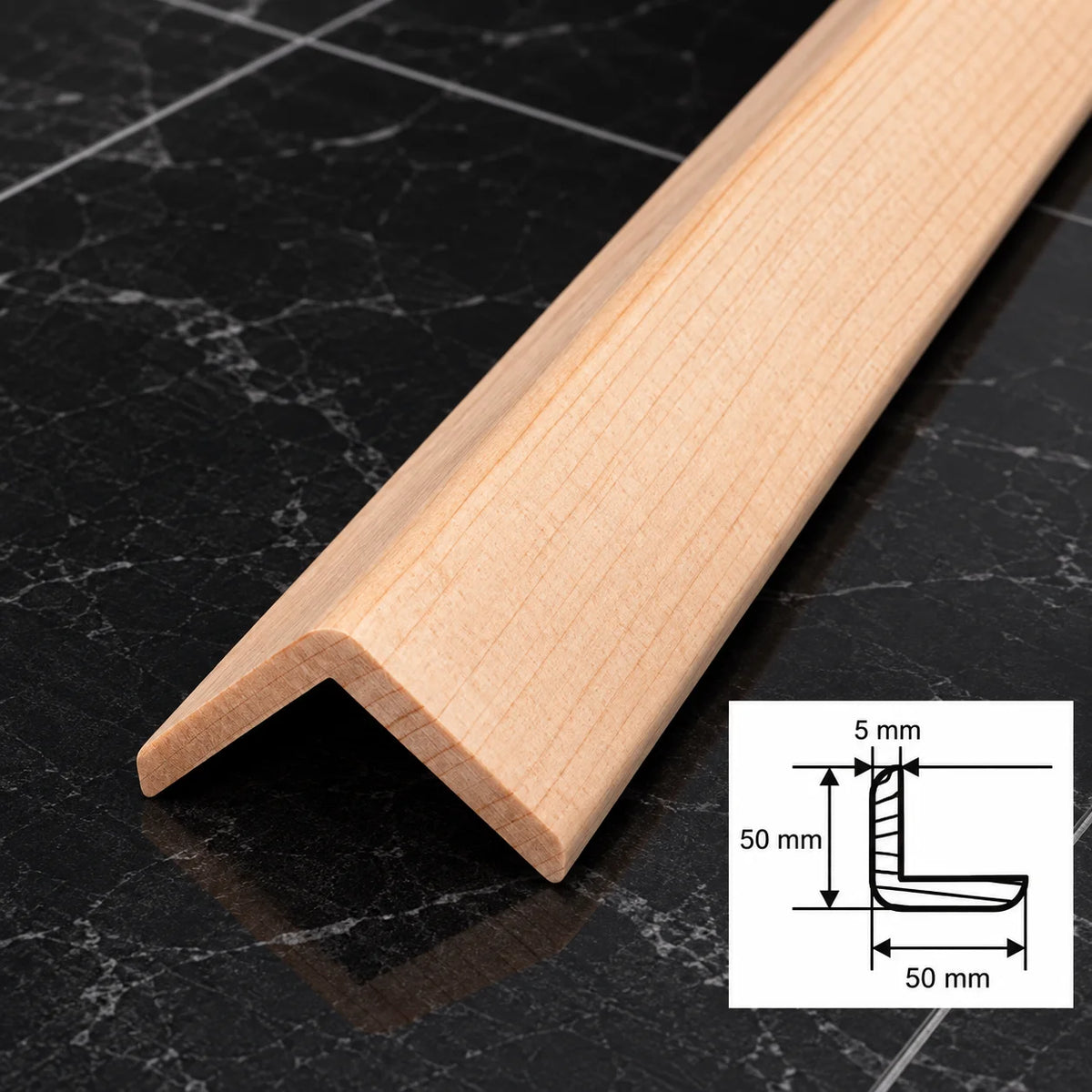 Pine Wood Corner Angle Trim 90° | Internal & External Edge Moulding In 50 X 50 MM