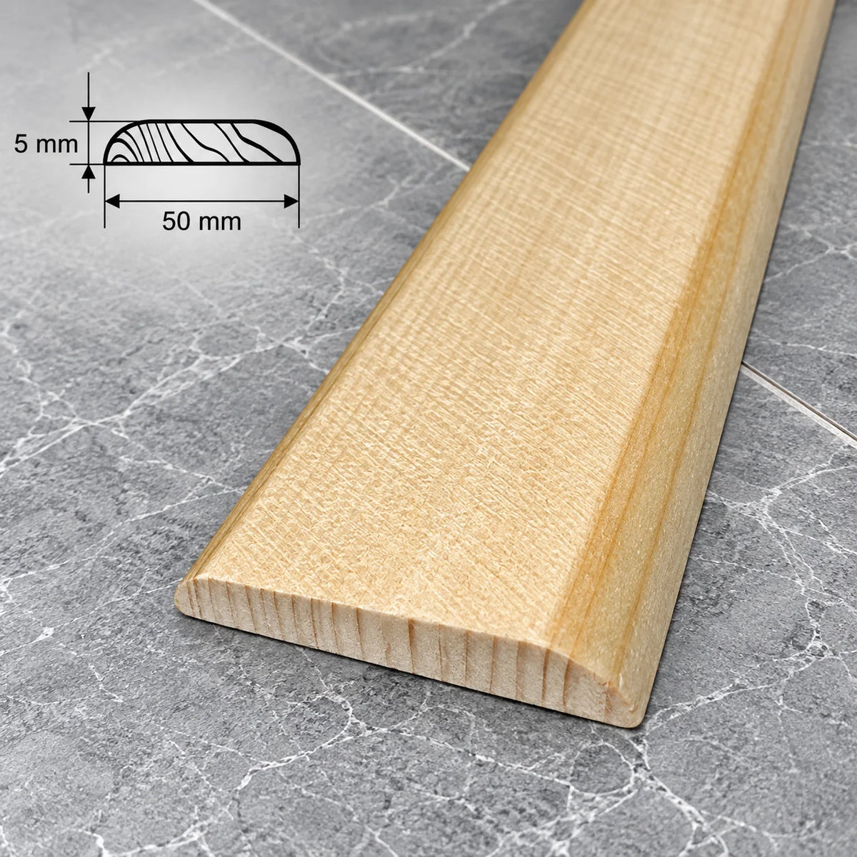 Pine Wood Flat Trim 20mm–90mm | Natural Pine Flat Bar Moulding In 50 X 5 MM