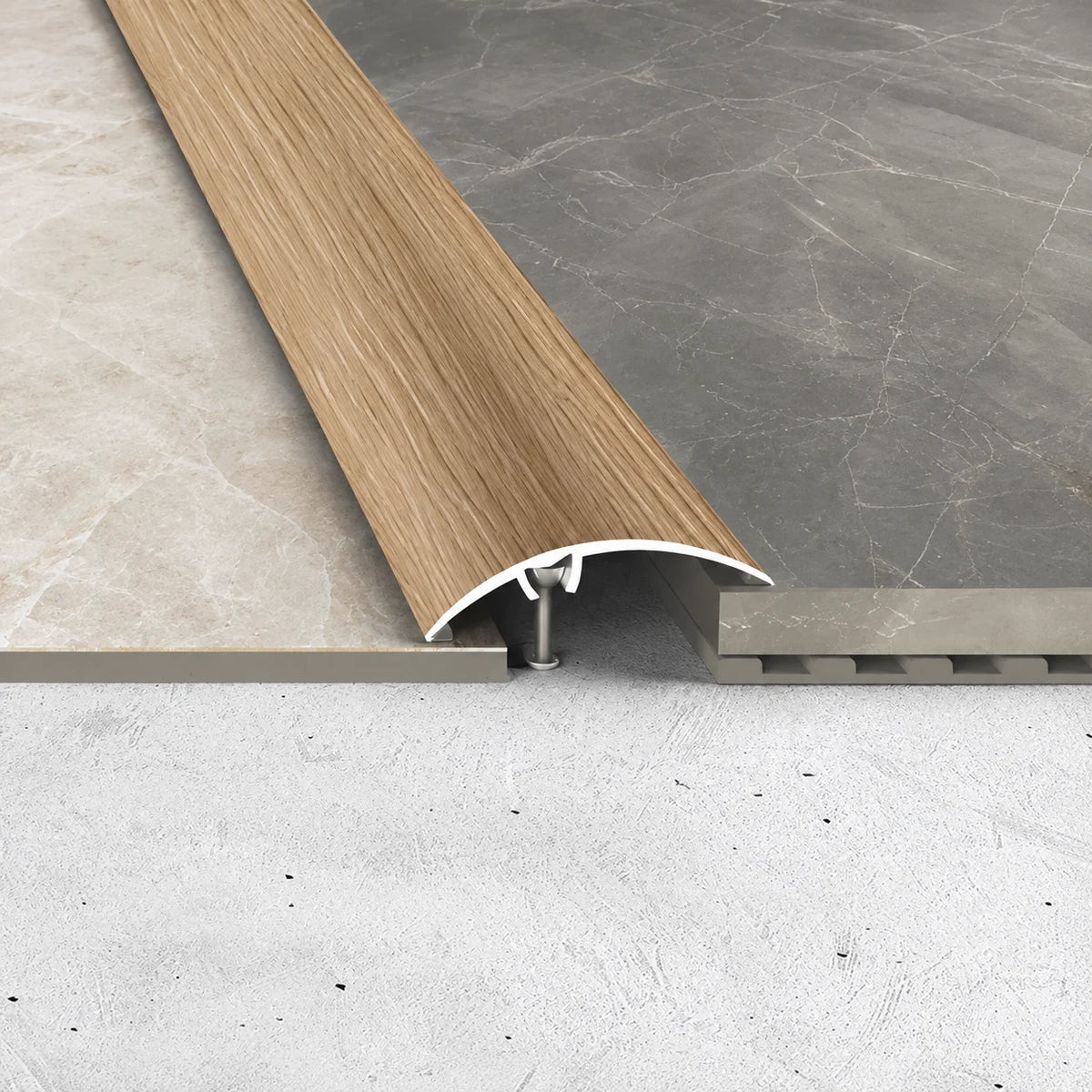 50mm Wood Effect Aluminium Adjustable Threshold Strip Realuse Image