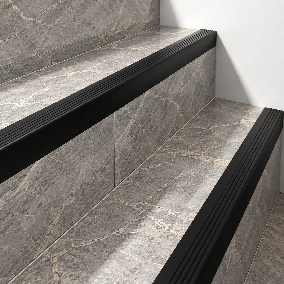 50x42mm Flexible Anti-Slip PVC Stair Nosing – 1.2m Black Realuse Image