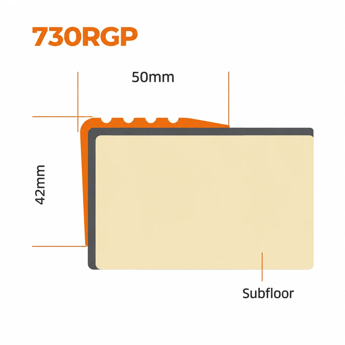 50x42mm Flexible Anti-Slip PVC Stair Nosing – 1.2m Diagram