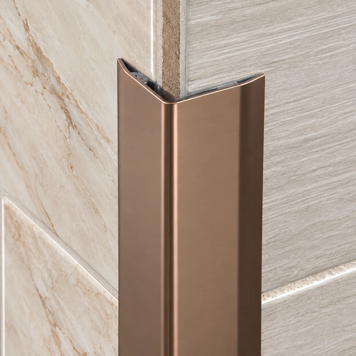 50x50mm bevelled stainless steel wall corner trim for a professional finish