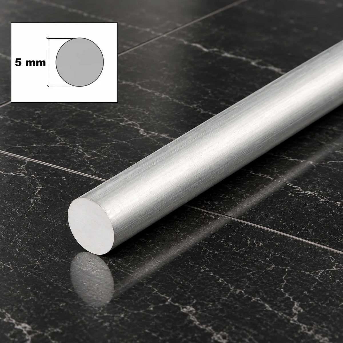 Premium Solid Aluminium Round Bar Rod 1m Length | Various Sizes In 5 MM