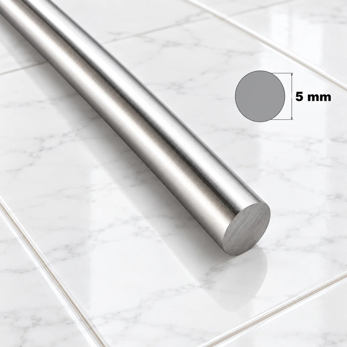 304 Stainless Steel Round Bar 1m | Solid Stainless Steel Rod In 5 MM