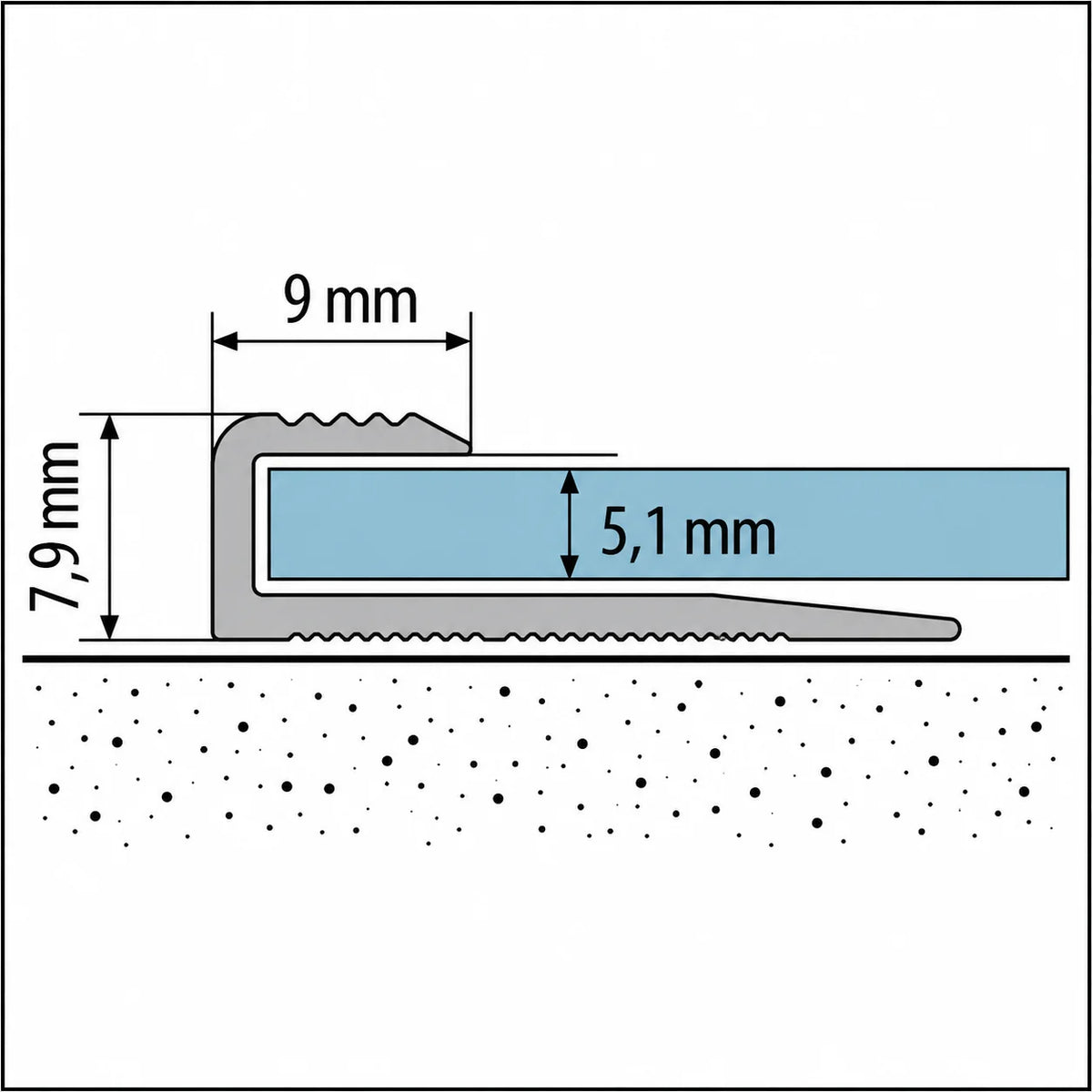 5mm_Aluminium_Flooring_Edge_Profile_Silver_LVT_-_P.L5_900_2500mml-diagram