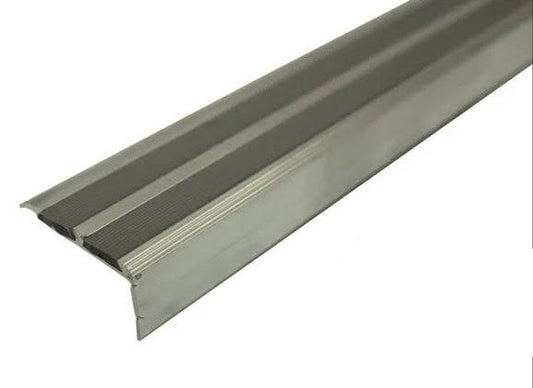 SA11 40 x 20mm Non Slip Rubber Aluminium Stair Nosing Edge Trim With Insert External Use