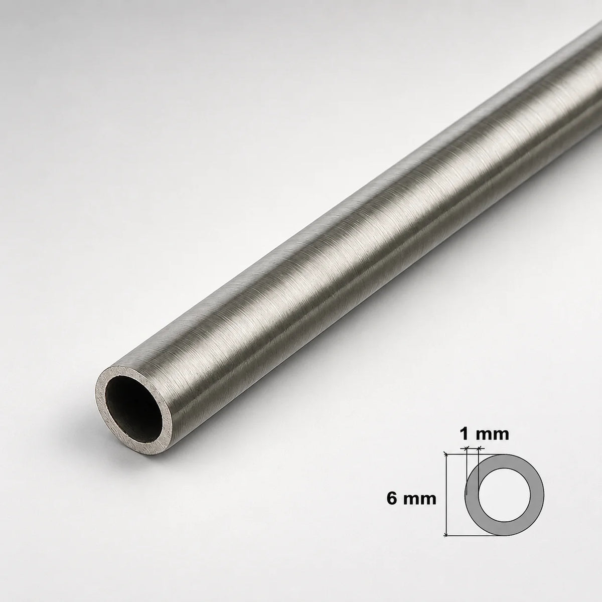 Stainless Steel Round Tube Pipe 0.5m / 19.69" Length –  304 Grade In 6 MM