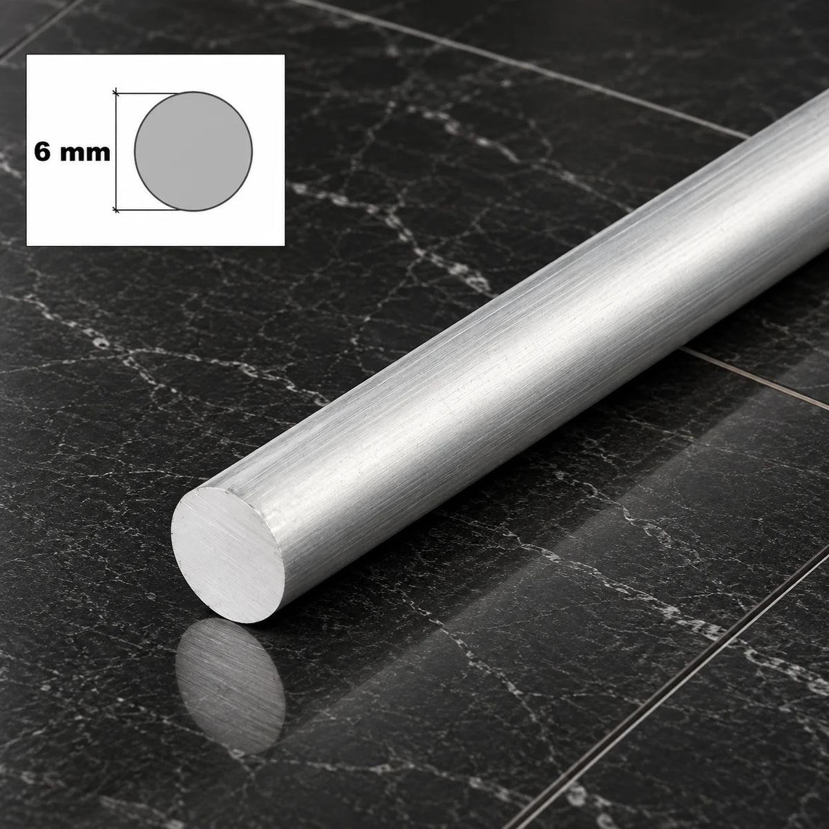 Premium Solid Aluminium Round Bar Rod 1m Length | Various Sizes In 6 MM