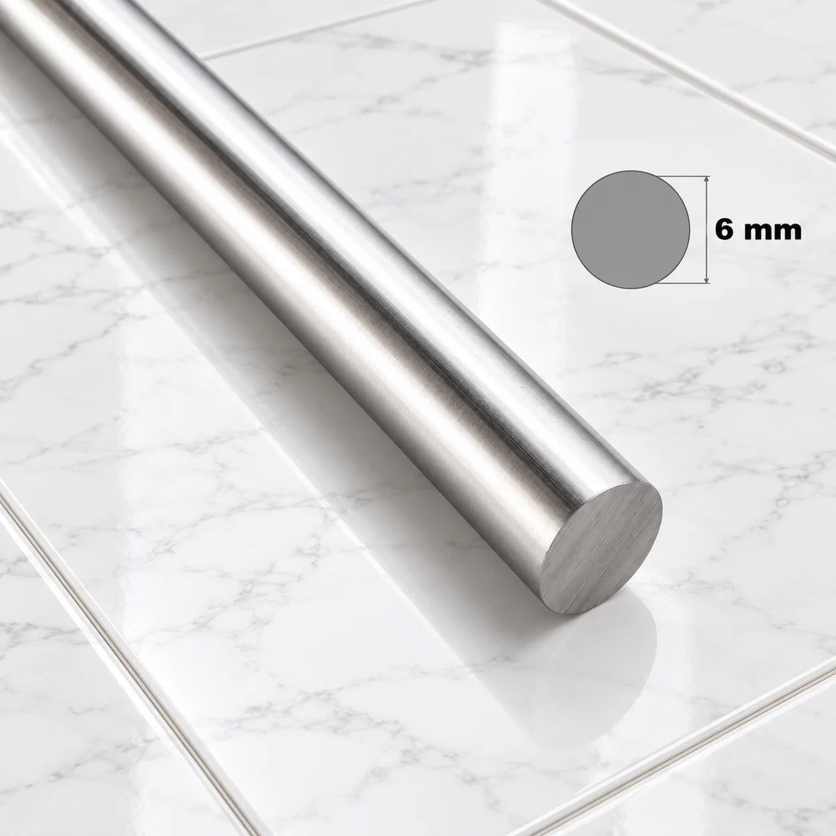 304 Stainless Steel Round Bar 1m | Solid Stainless Steel Rod In 6 MM