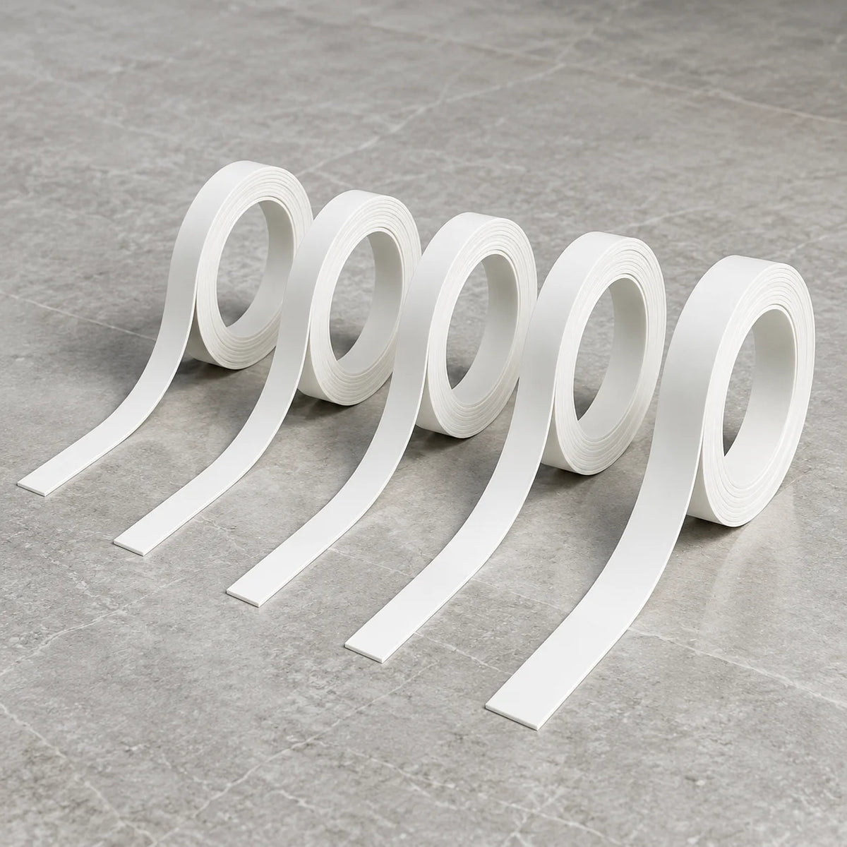 White PVC Plastic Bar Strip Roll Flat Architrave Trim Various Sizes 