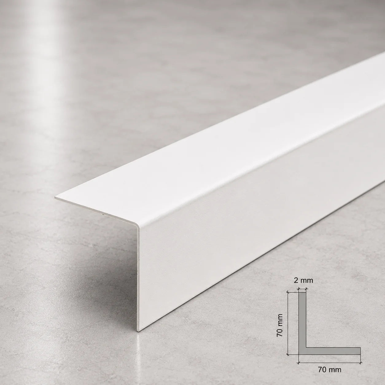 Equal & Unequal Edge Protector White PVC Plastic Corner Angle Trim 90° In 70 X 70 MM