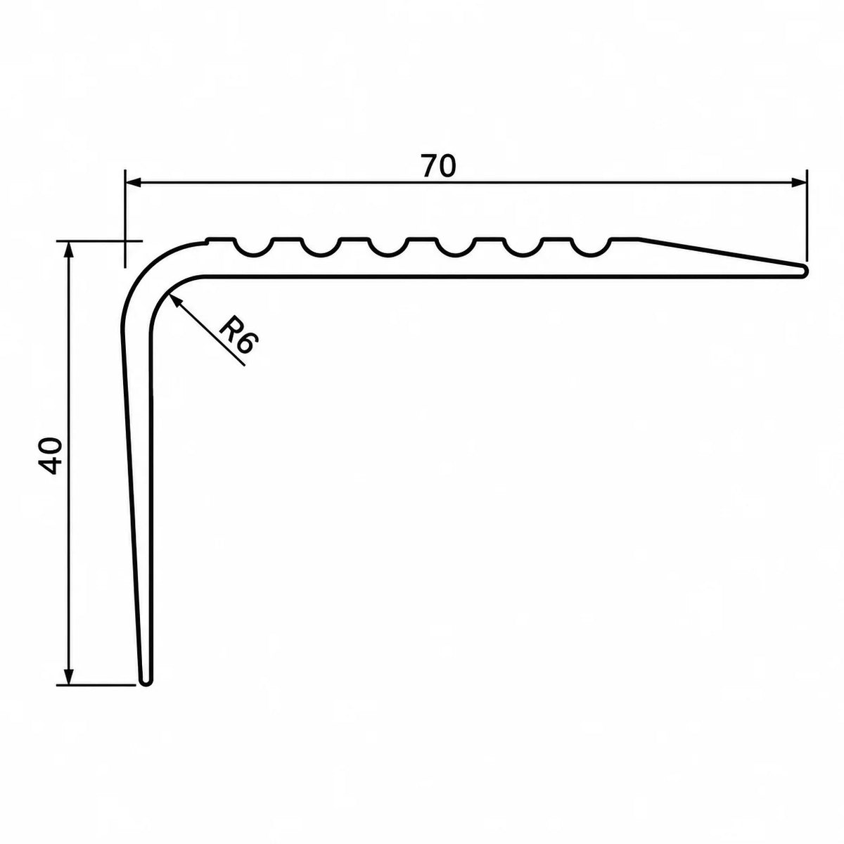 Durable flexible PVC non-slip stair edging strip suitable for upgrading staircase safety while protecting vulnerable step edges from daily foot traffic.