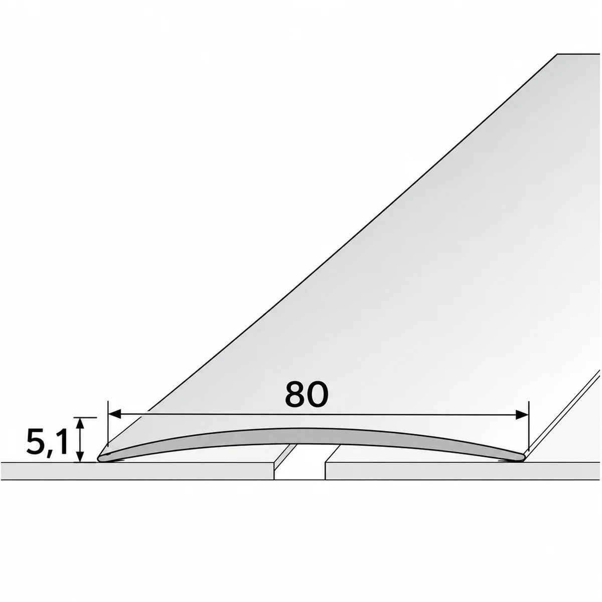 80mm Self-Adhesive Aluminium Threshold Strip Diagram