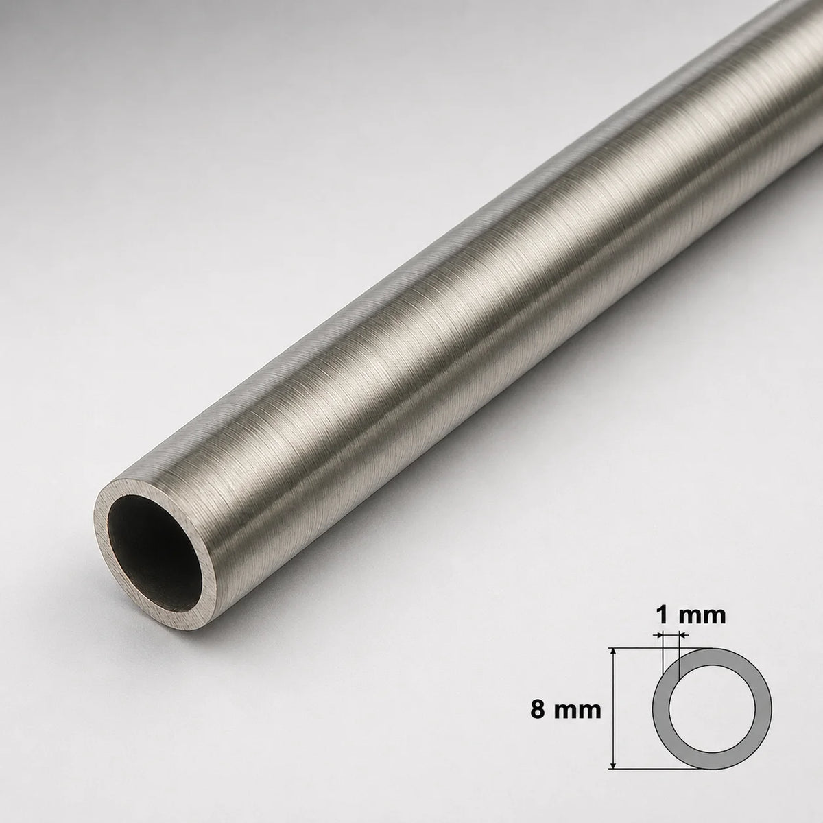 Stainless Steel Round Tube Pipe 0.5m / 19.69" Length –  304 Grade In 8 MM