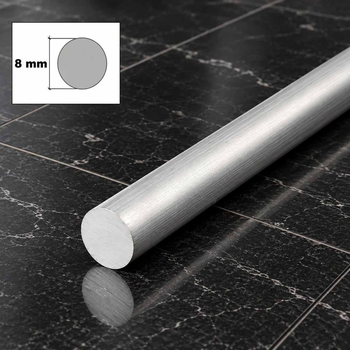 Premium Solid Aluminium Round Bar Rod 1m Length | Various Sizes In 8 MM