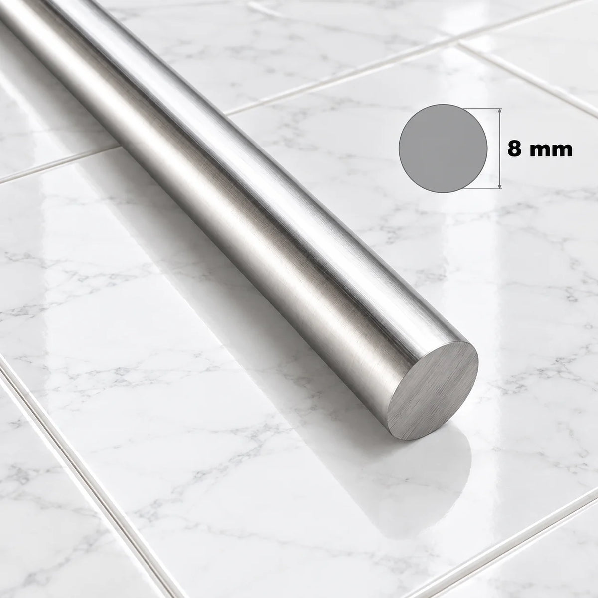 304 Stainless Steel Round Bar 1m | Solid Stainless Steel Rod In 8 MM