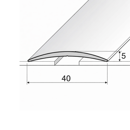 Usage of a 40mm wood effect aluminium self-adhesive threshold strip creating a natural-looking floor transition.