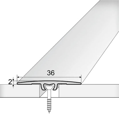A68 36mm Anodised Aluminium Flat Door Threshold Strip