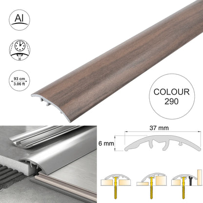Aluminium Door Threshold Strip 37mm 4-in-1 Multi-Purpose Floor Trim S16K