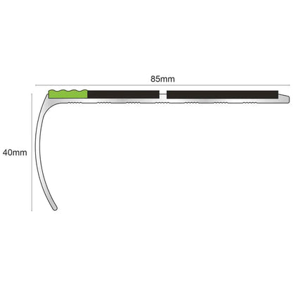 87x40mm Aluminium Non Slip Stair Nosing Edge Trim