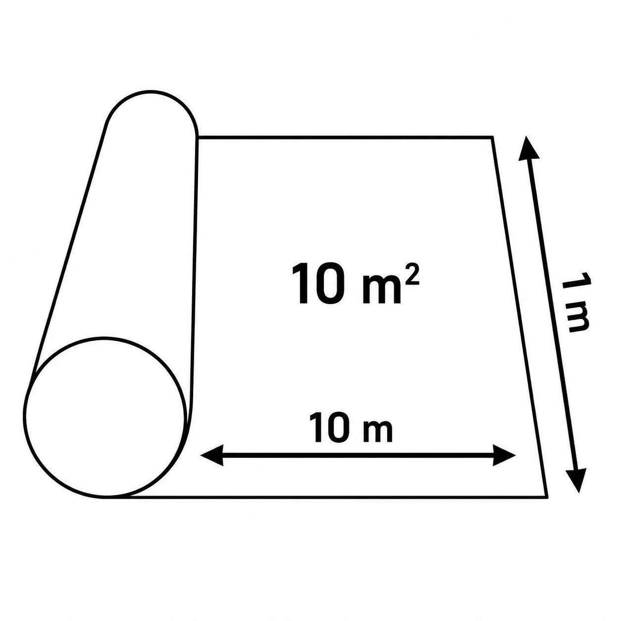 Acoustic Underlay Roll 2 MM Thick White Diagram 10m2x10m