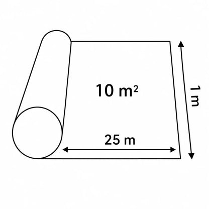 Acoustic Underlay Roll 2 MM Thick White Diagram 10m2x25m