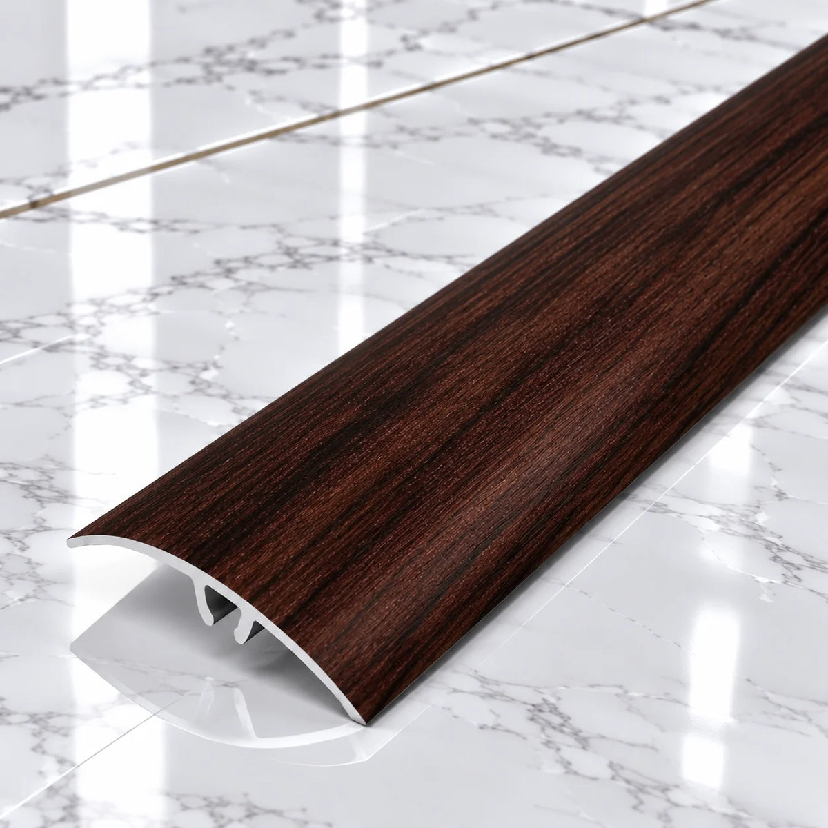 50mm Wood Effect Aluminium Adjustable Threshold Strip In African Ebony Color