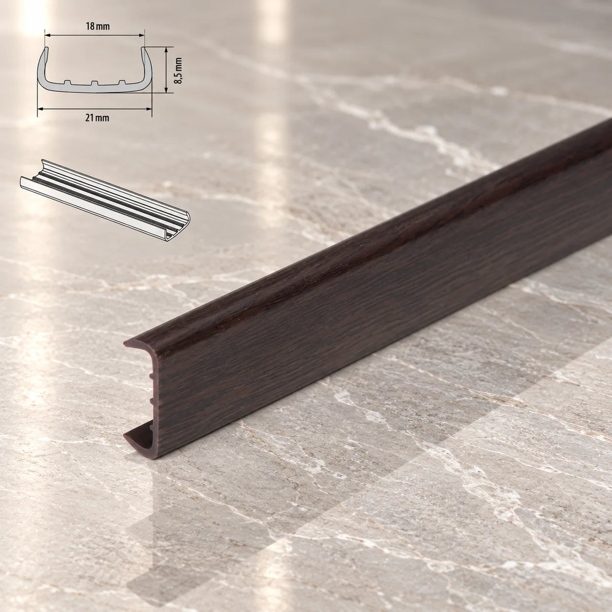 PVC Melamine Furniture Board Panel Cover U Trim Edging Strip In African Venge Color