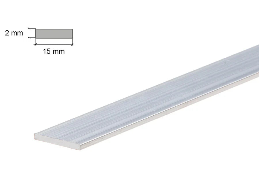 Aluminium Flat Bar Plate Natural Dimension 2mm x 15mm