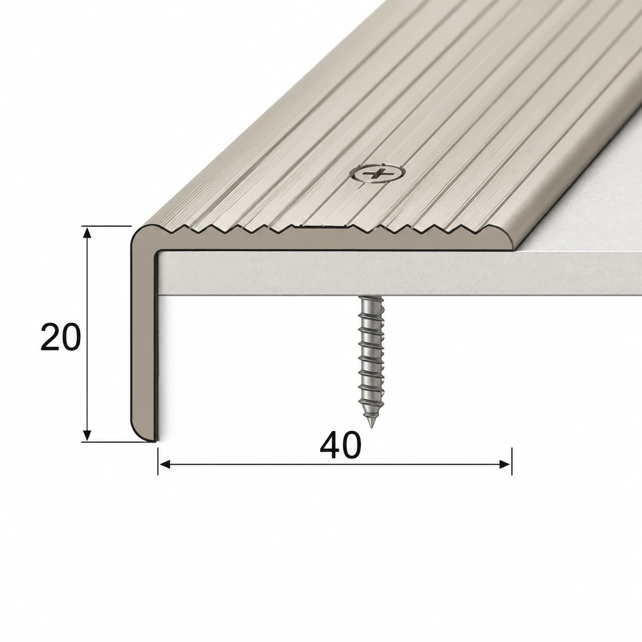 Wide Grooved Anti-Slip Trim Stair Nosing Diagram