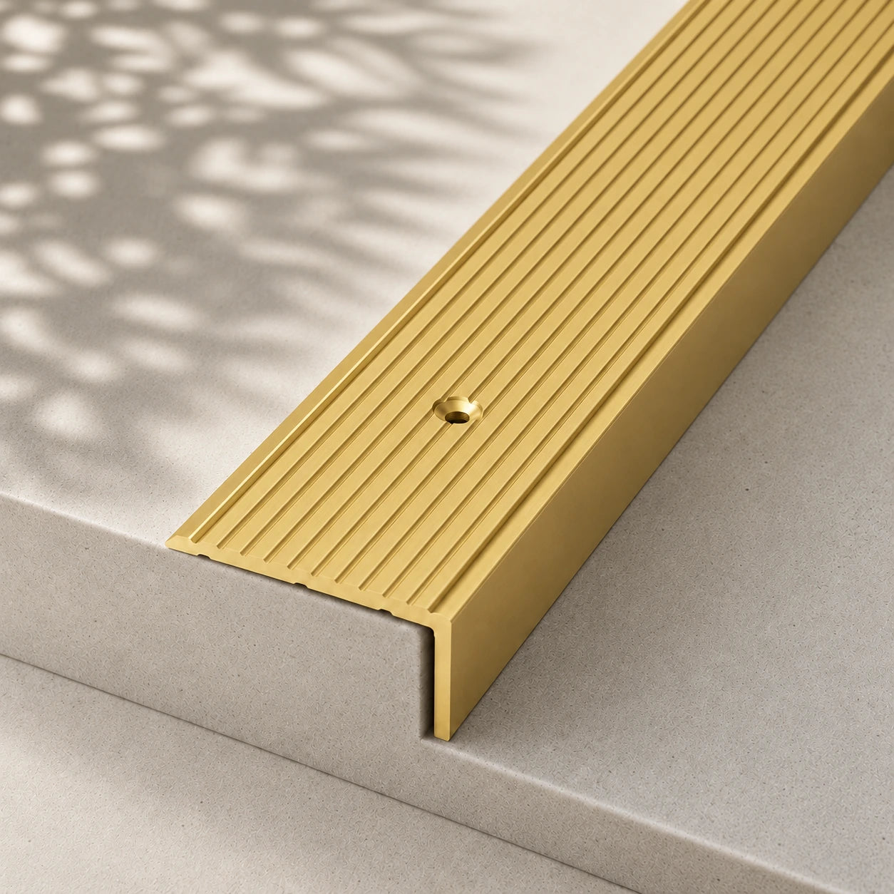 Wide Grooved Anti-Slip Trim Stair Nosing Gold