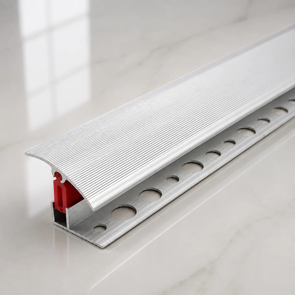 TTC 40mm  Aluminium door Threshold T Bar Trim Adjustable Height/Pivots Easy clip in Silver Bright Color