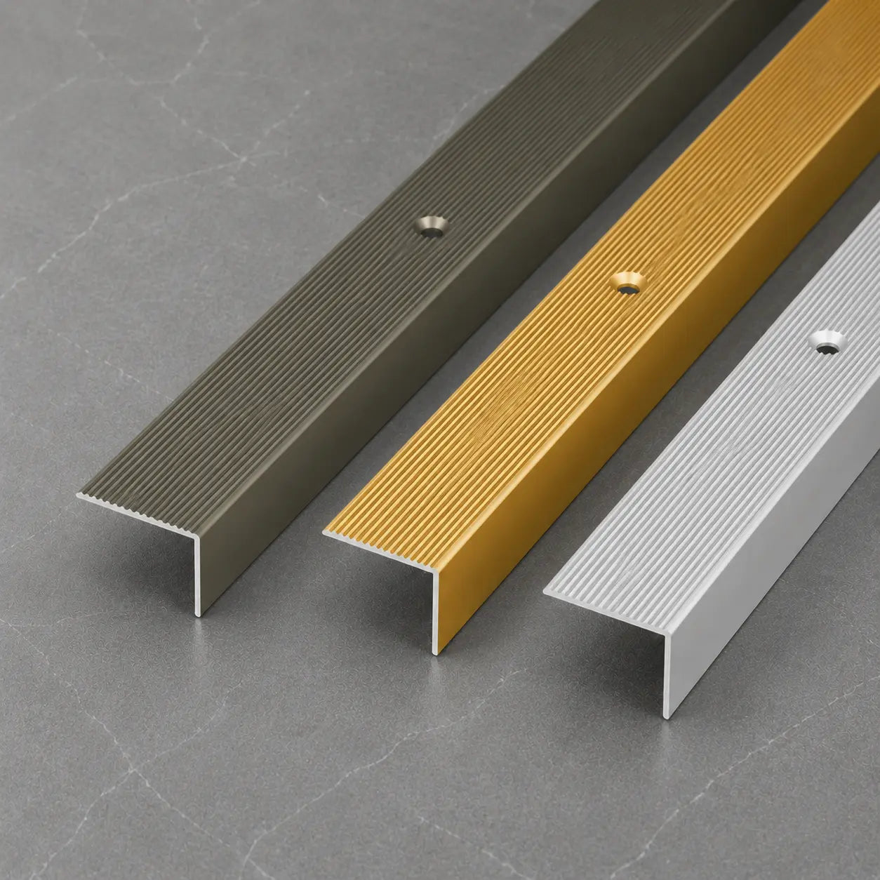 Aluminium_Stair_Nosing_Anodised_Grooved_Anti slip Available colors