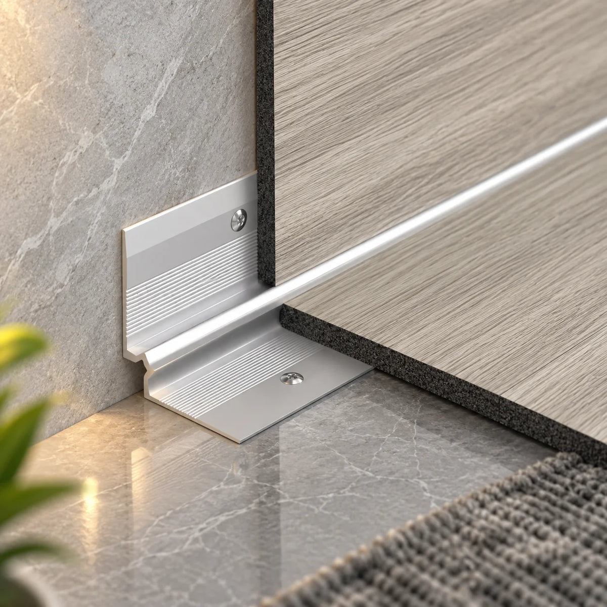 Silver Aluminium LVT Stair Inner Corner Profile 5mm 900/2500mm Realuse Image 1