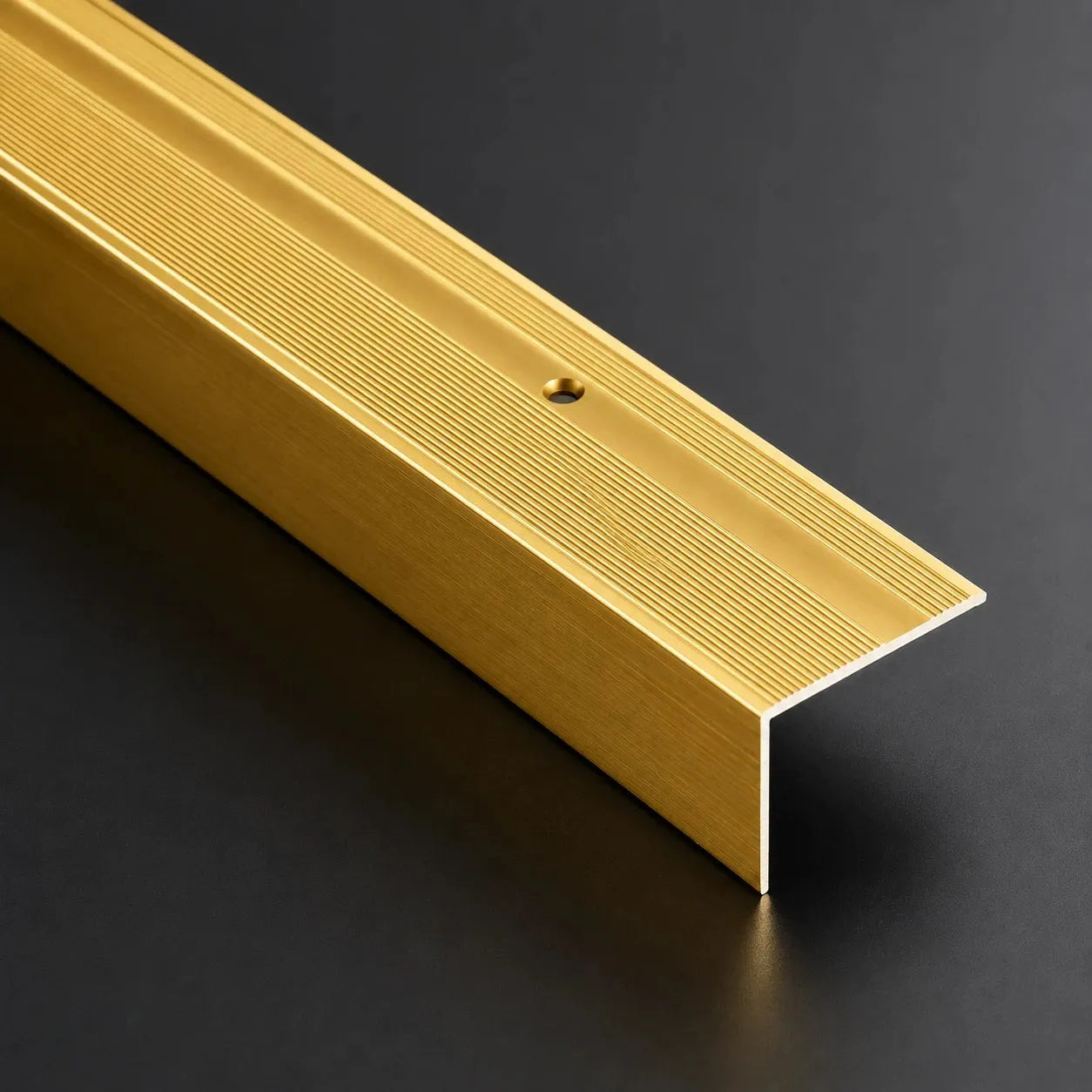 Aluminium Stair Nosing Step Edge Trim Anodised 45x40 Gold