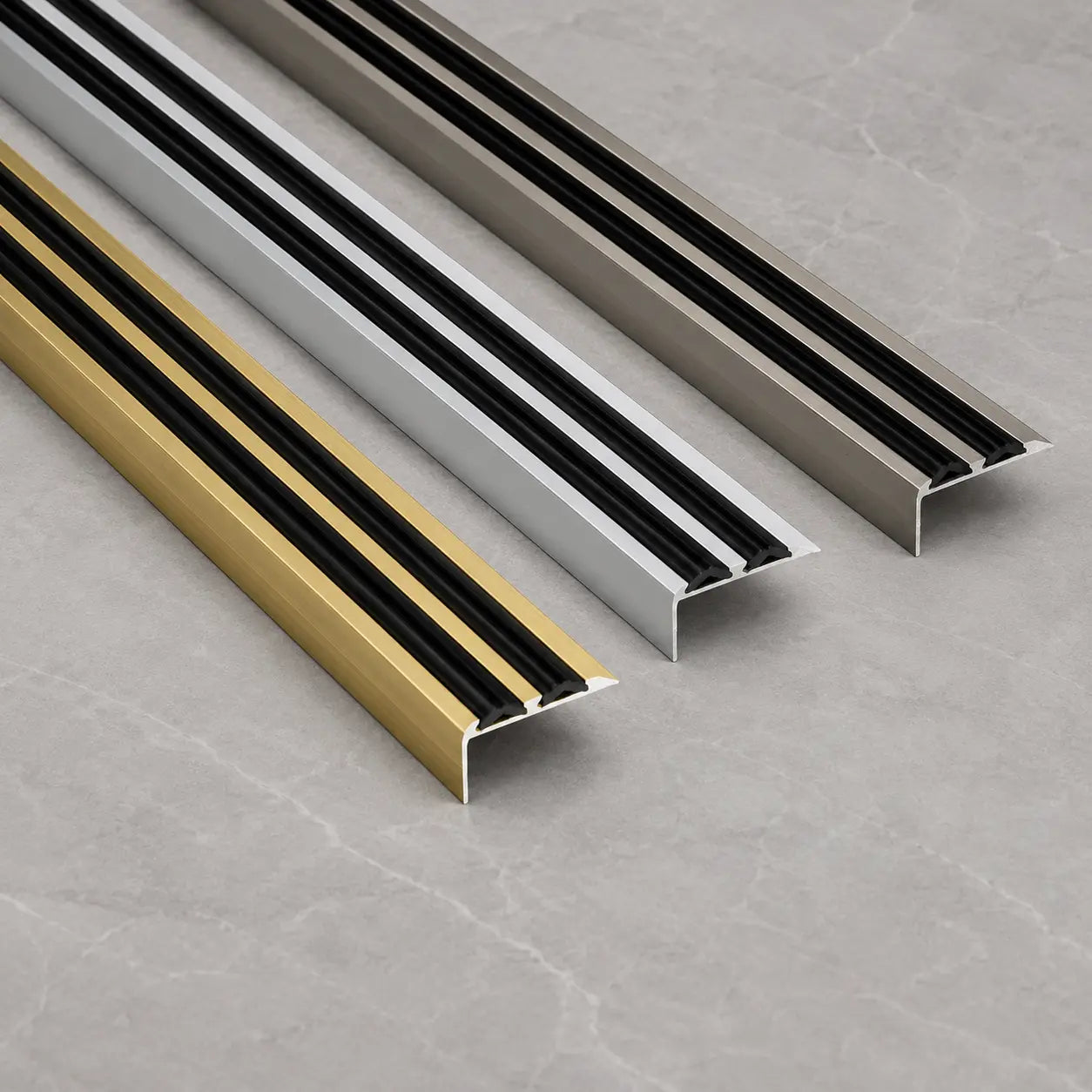 Aluminium Stair Nosing with Rubber Insert_All available color