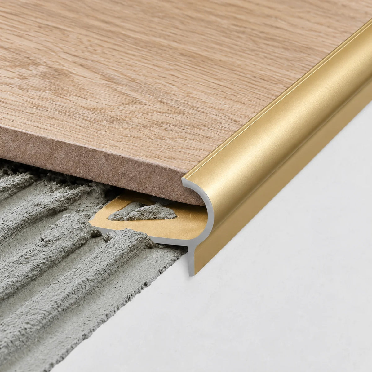 Aluminium Stair Nosing Edge Trim for Tiles – 29mm x 17mm x 10mm Real Usage Image
