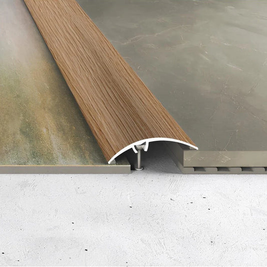 A65 50mm Heavy Duty Aluminium Wood Effect Door Threshold Strip – No Visible Screws