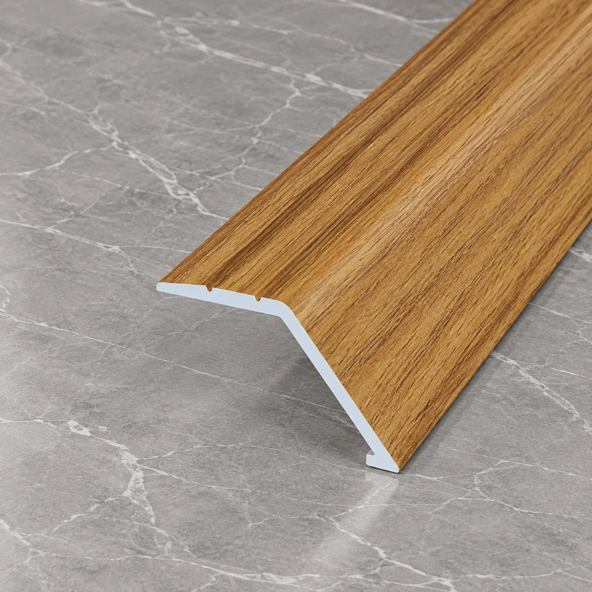 41mm Wood Effect Aluminium Ramp Threshold Strip In Amber Oak Color