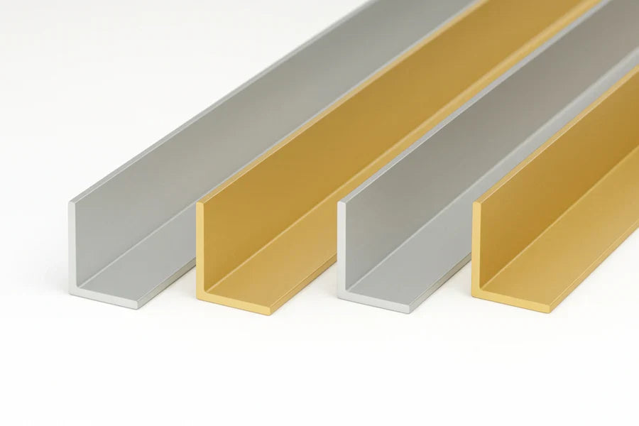 Anodised Aluminum Angle Corner Profile | Silver & Gold 1m Length - 