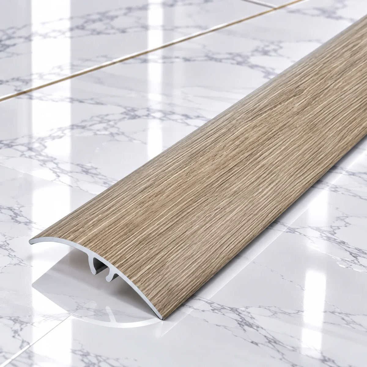 50mm Wood Effect Aluminium Adjustable Threshold Strip In Antique Oak Color
